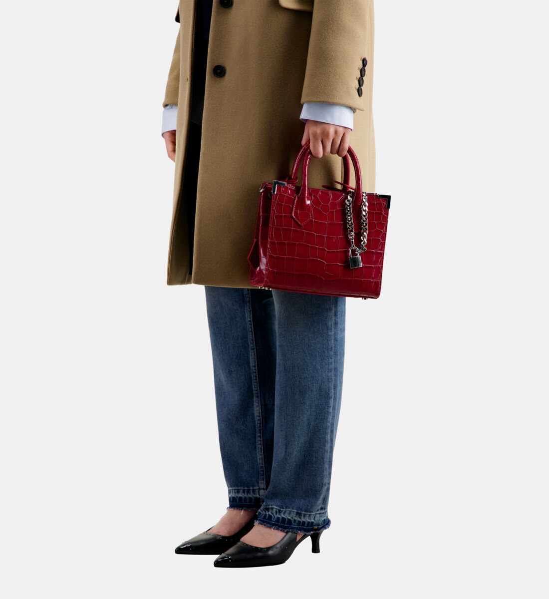 Medium Ming bag in red leather The Kooples