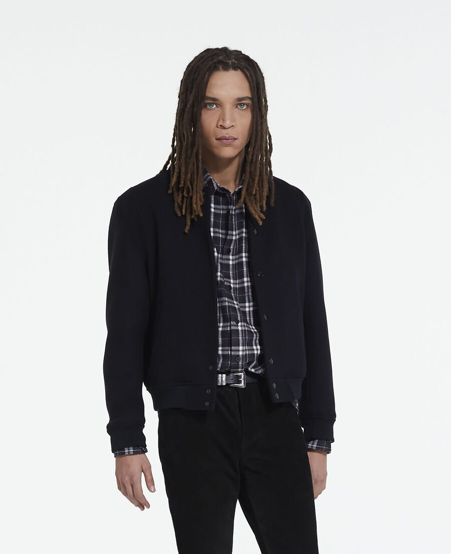 blouson en laine noir