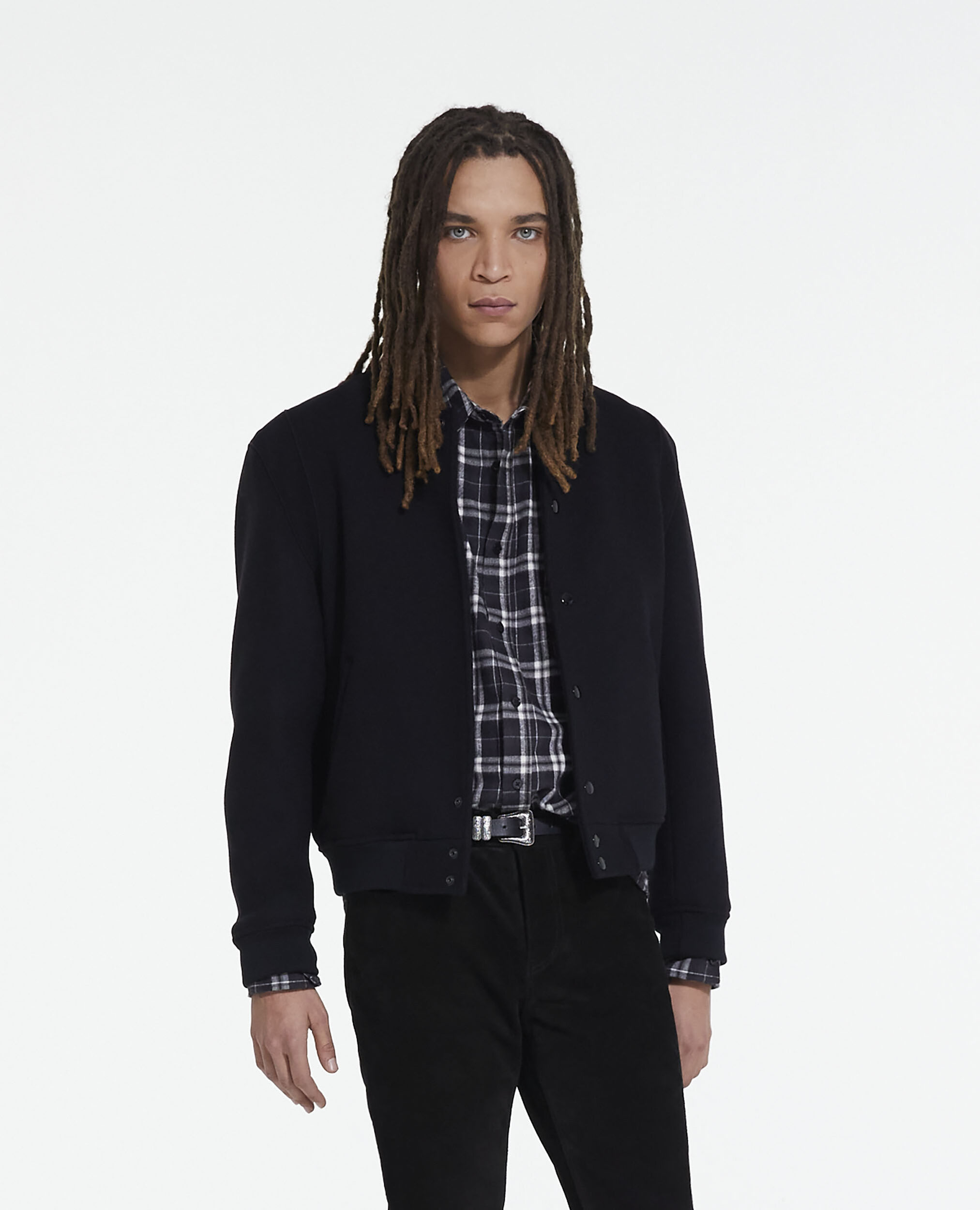 Blouson en laine noir, BLACK, hi-res image number null