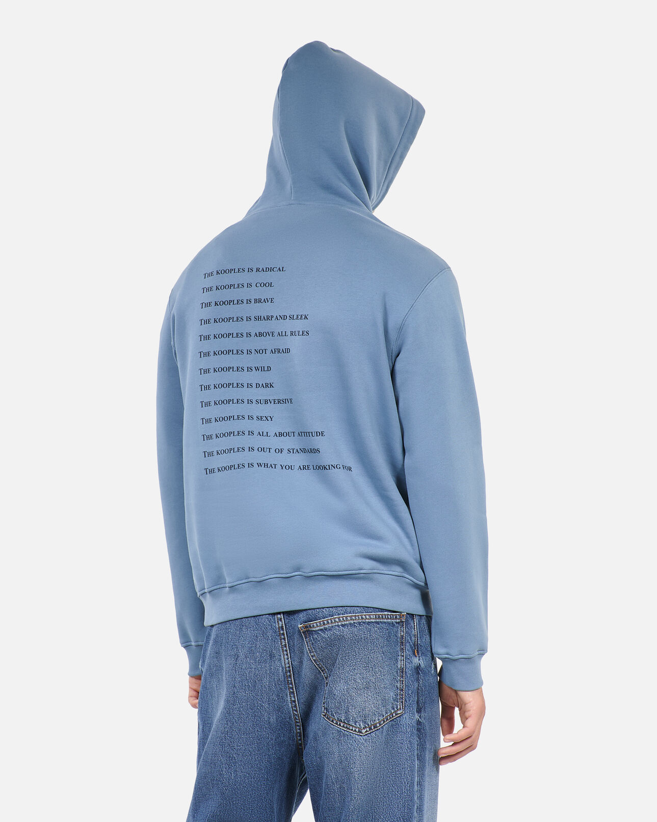 The Kooples HOMME STONE BLUE sweatshirt à capuche what is bleu
