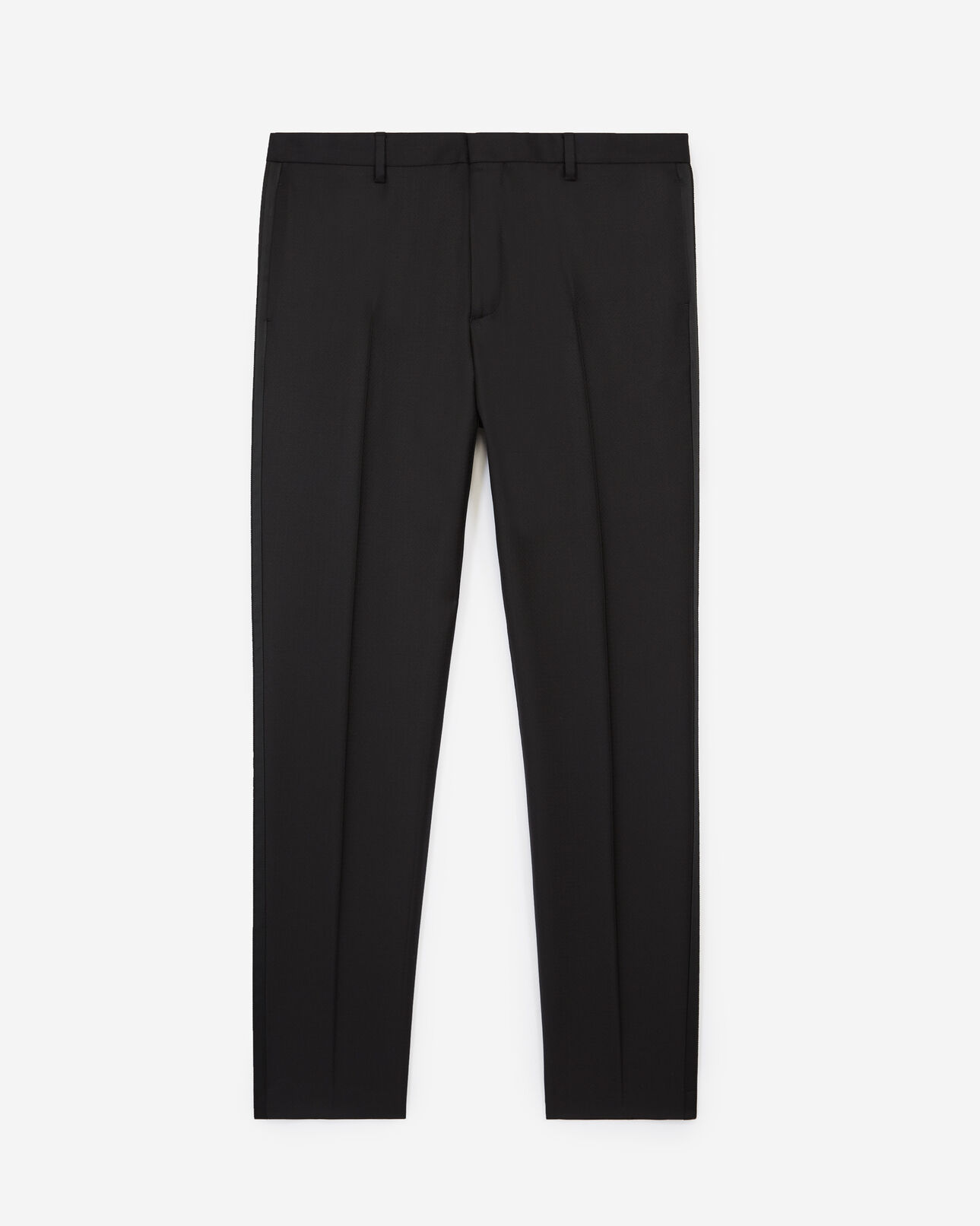 The Kooples HOMME BLACK pantalon costume noir à bande satin