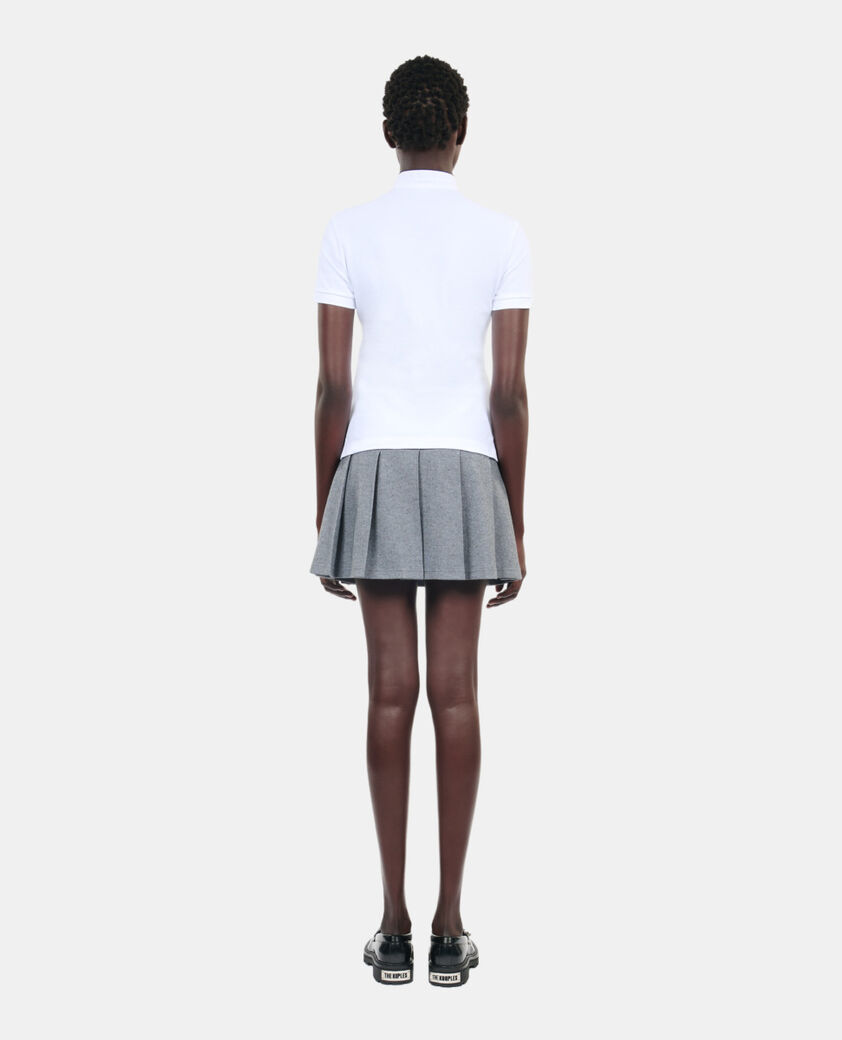 The Kooples FEMME WHITE polo en coton piqu&eacute; blanc