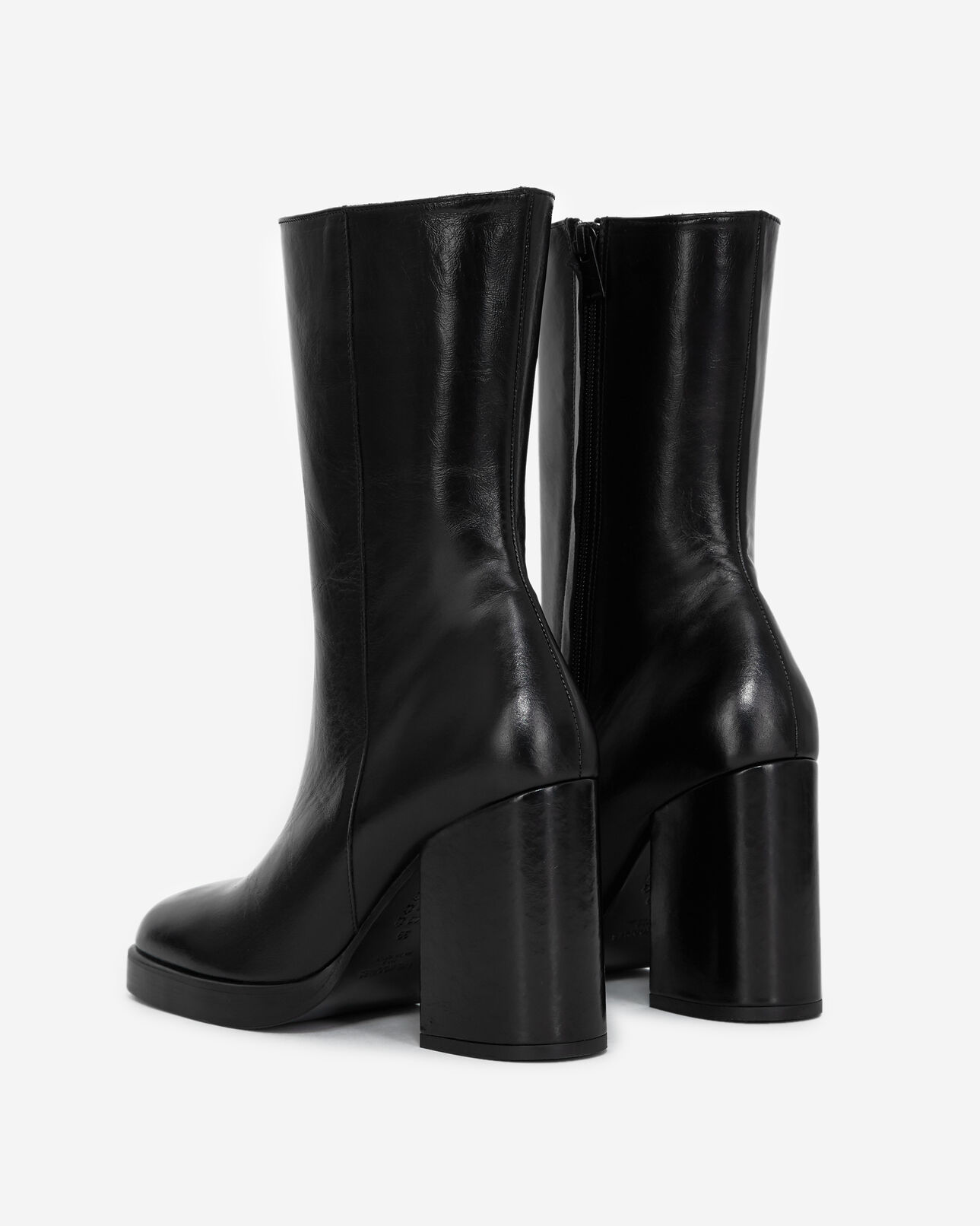 The Kooples DAMEN BLACK schwarze stiefeletten glacé-leder mit absatz