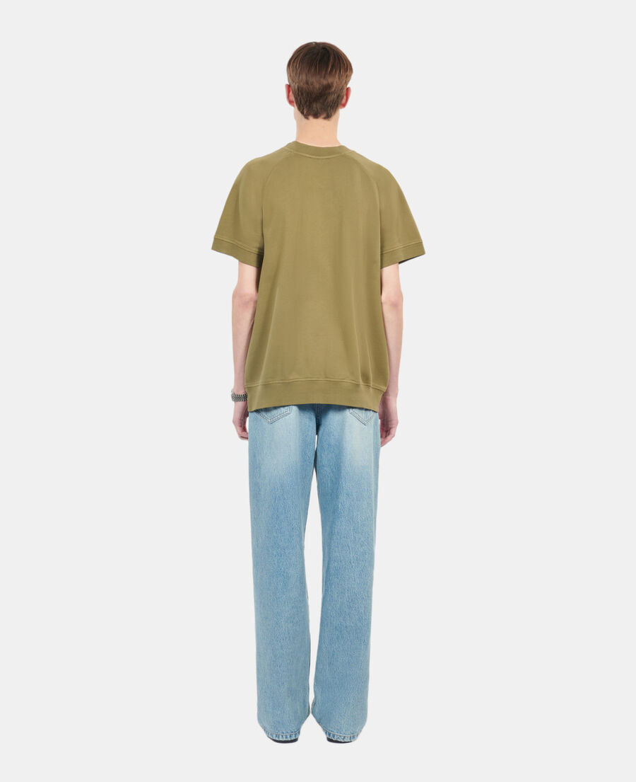 The Kooples HOMME OLIVE sweatshirt manches courtes avec sérigraphie