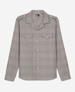 The Kooples HOMME BLACK WHITE chemise prince de galles noire et blanche