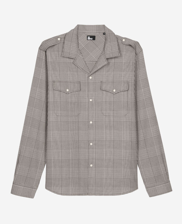 The Kooples HOMME BLACK WHITE chemise prince de galles noire et blanche