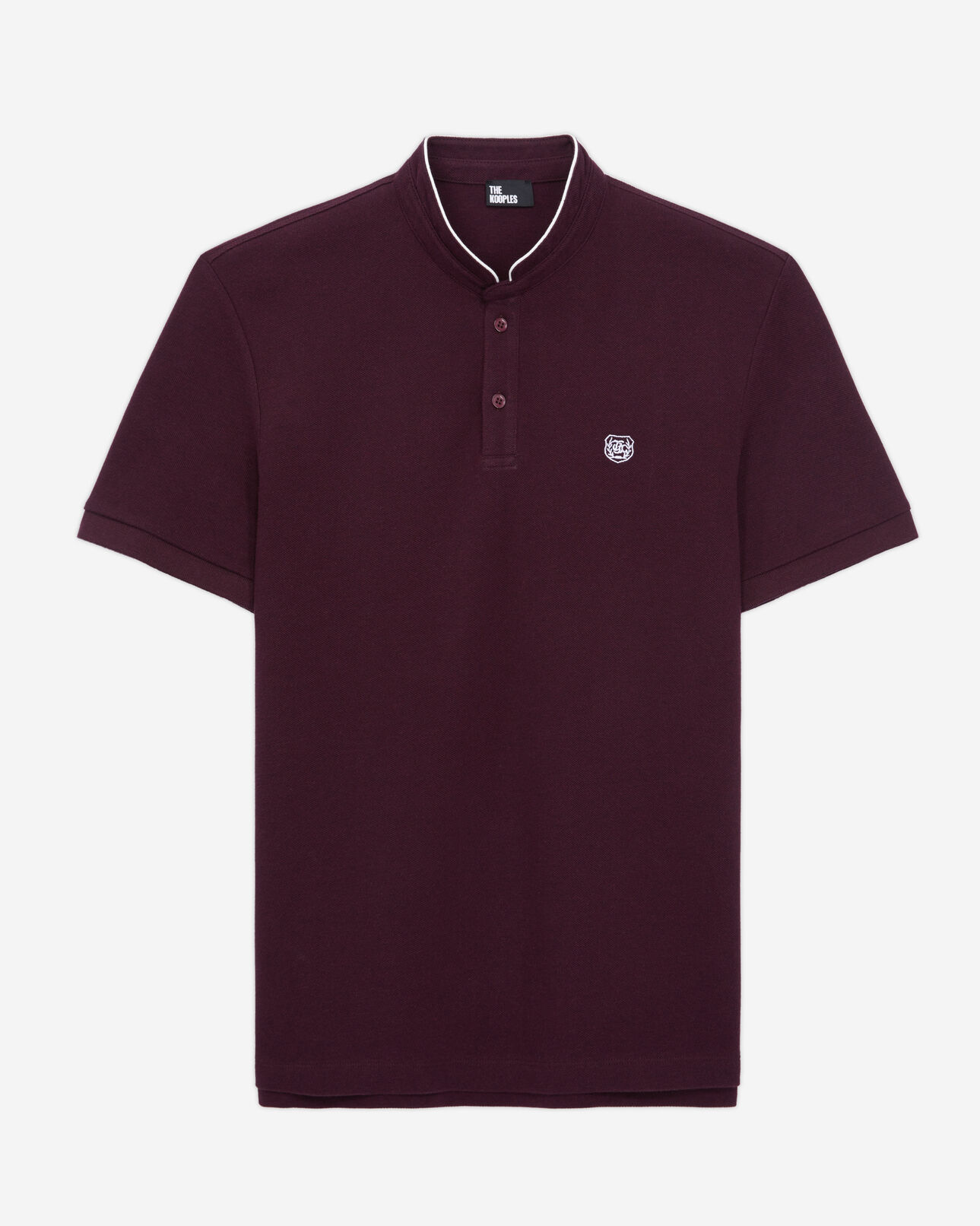 The Kooples HERREN BORDEAUX rotes poloshirt mit offizierskragen