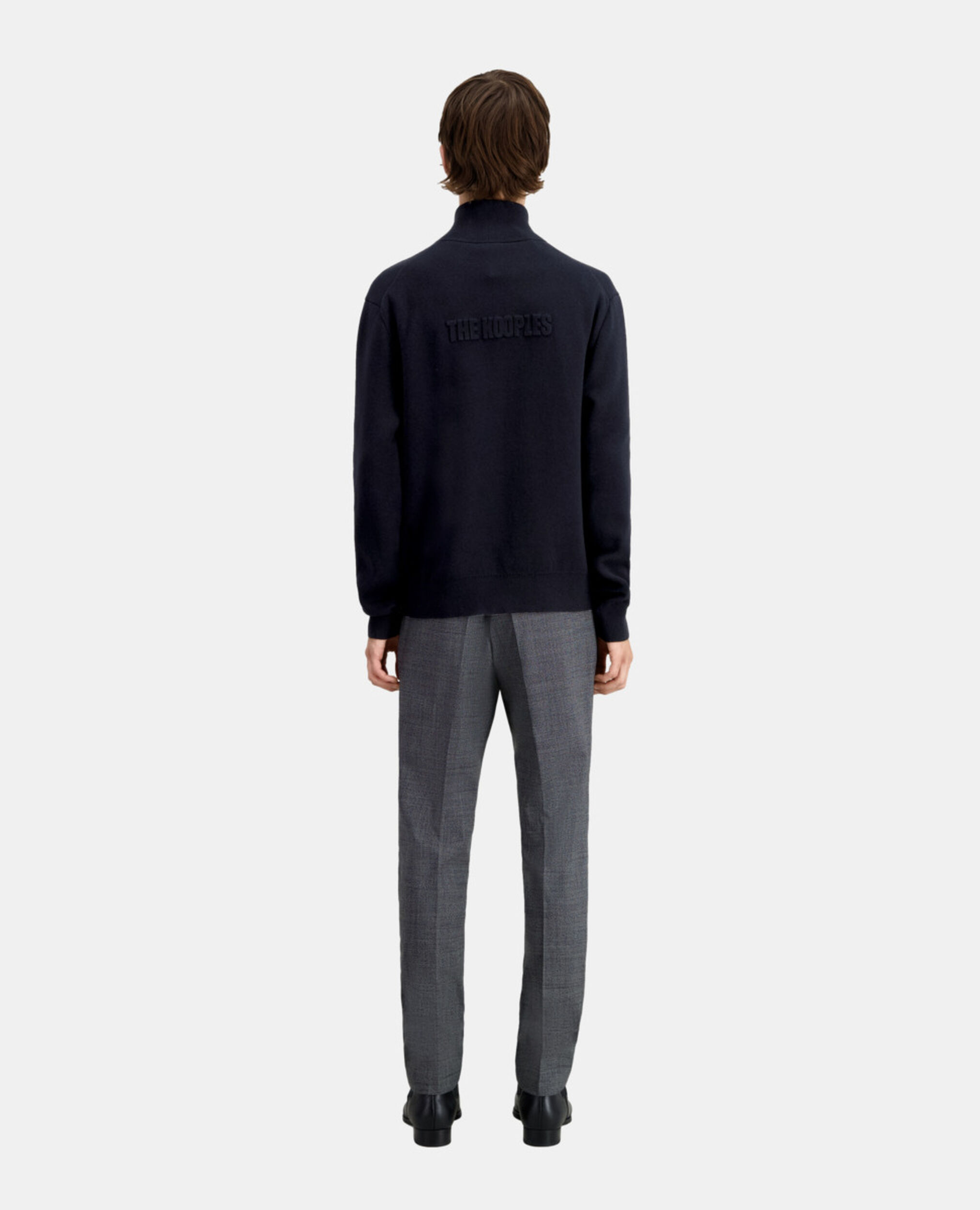 Black sweater with debossed logo, BLACK, hi-res image number null