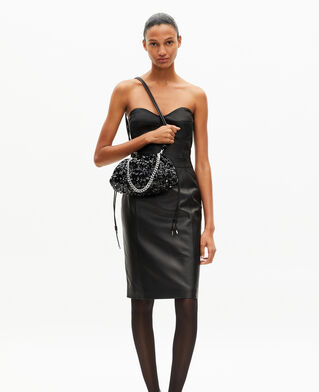 The Kooples FEMME BLACK sac taylor à sequins noir