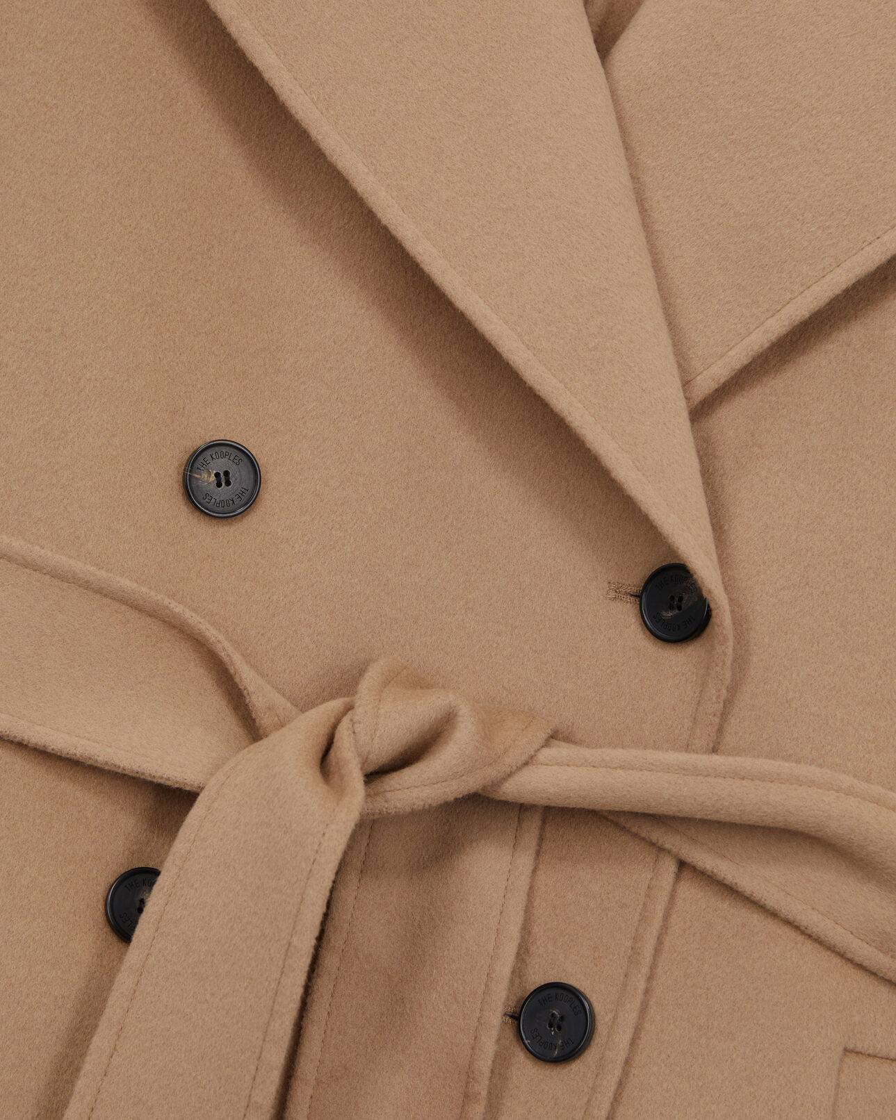 The Kooples FEMME CAMEL manteau long beige en mélange de laine