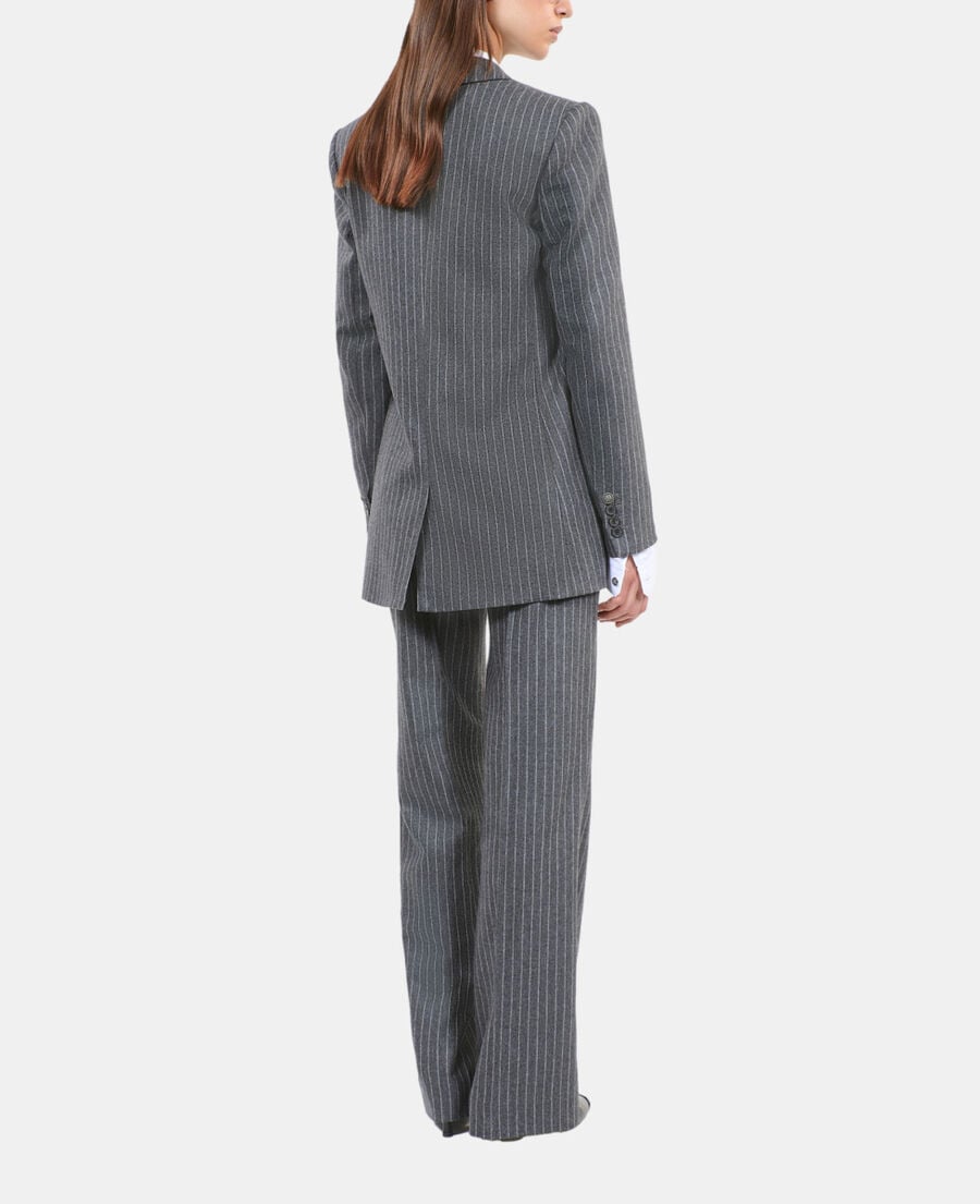 The Kooples FEMME LIGHT GREY veste tailleur à rayures