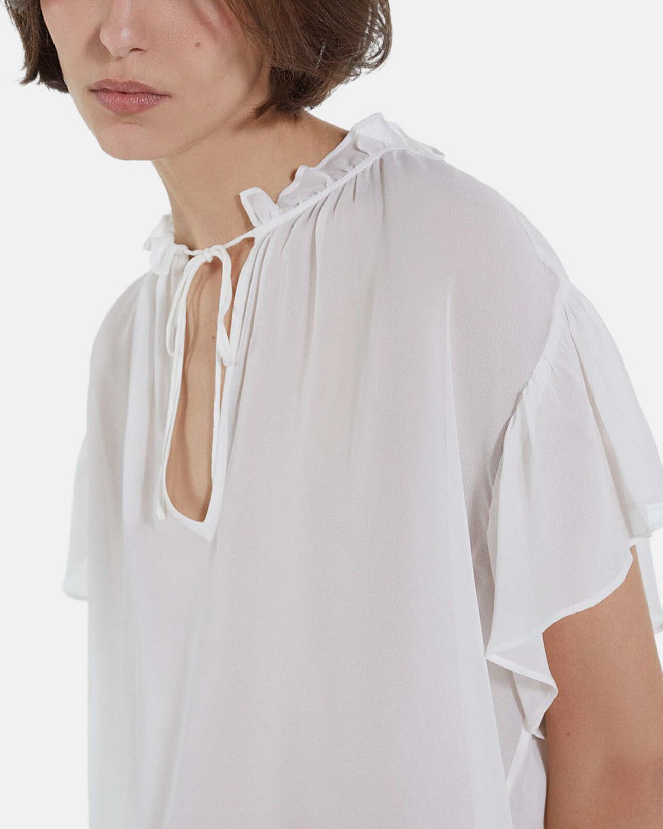 The Kooples FEMME OFF WHITE blouse à volants