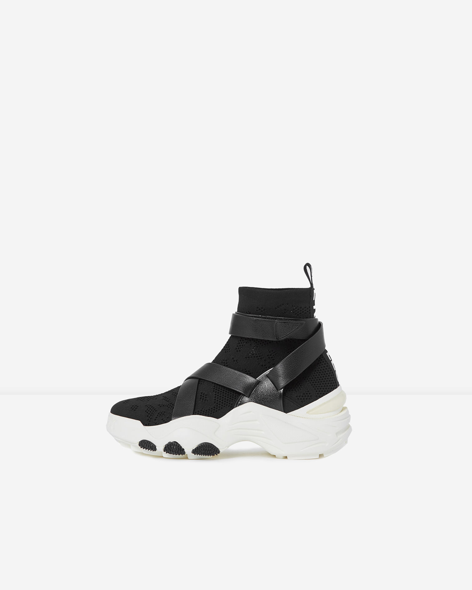 Slick chunky black high-top trainers, BLACK, hi-res image number null