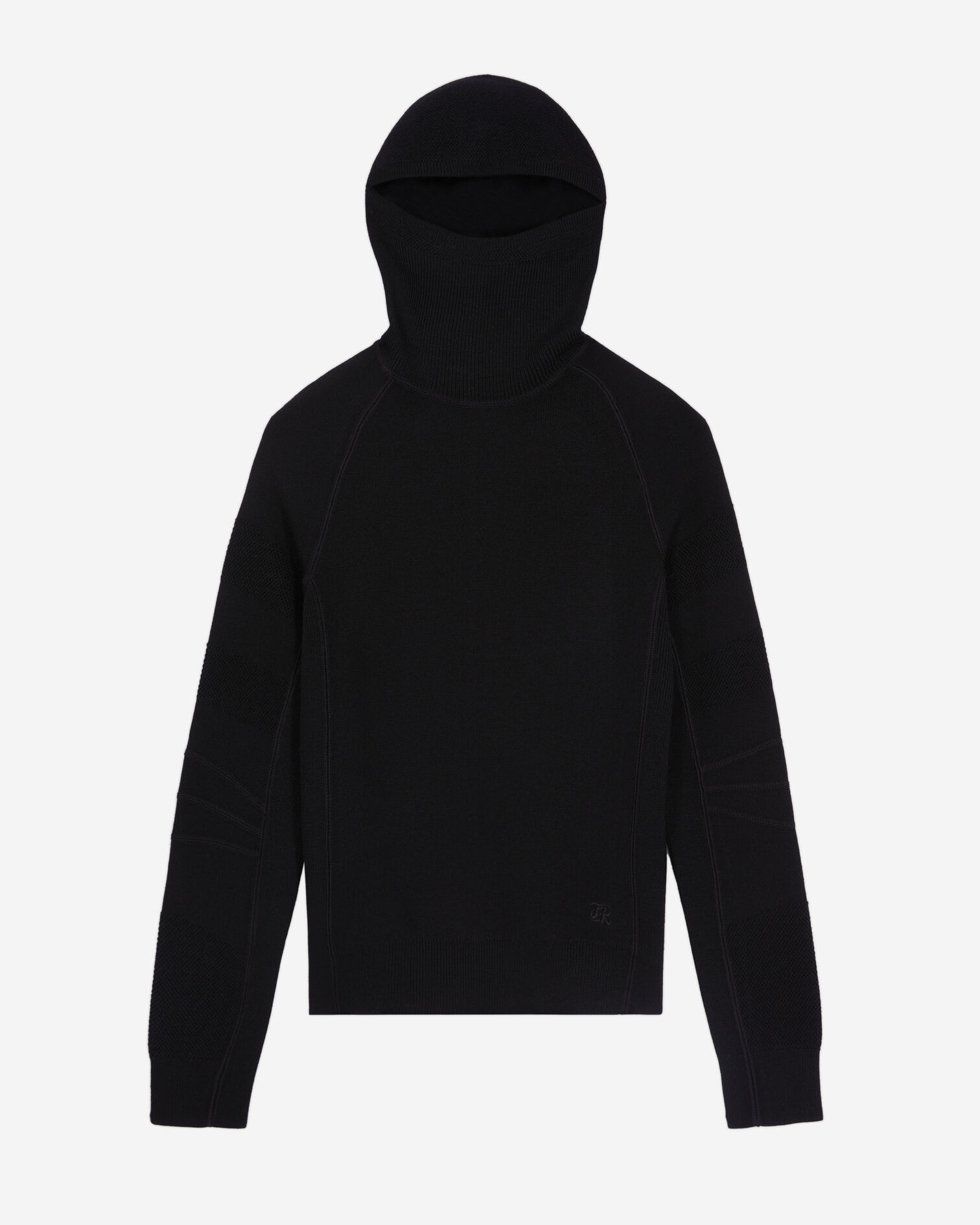 Schwarzer Pullover mit Kapuze, BLACK, hi-res image number null