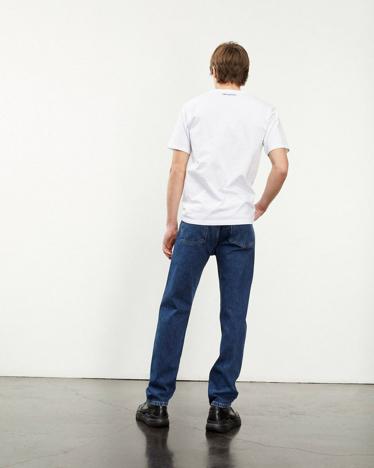 The Kooples MEN WHITE white cotton t-shirt with breast writing