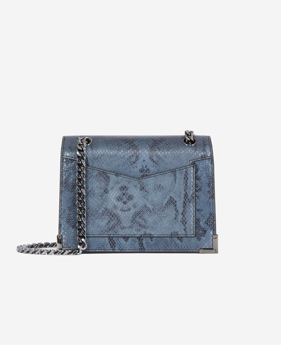 graue emily tasche aus leder mit kette