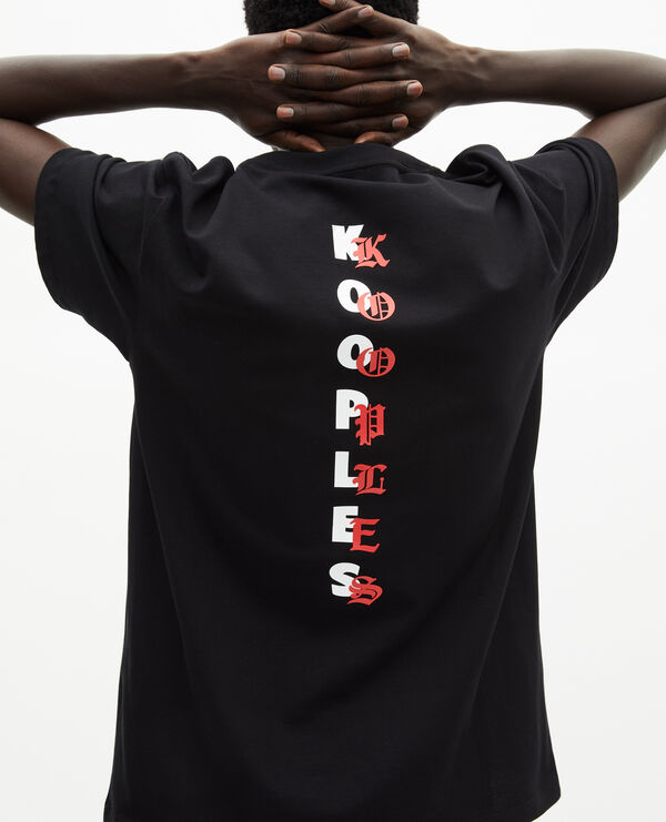 The Kooples HOMME BLACK t-shirt avec sérigraphie logo noir