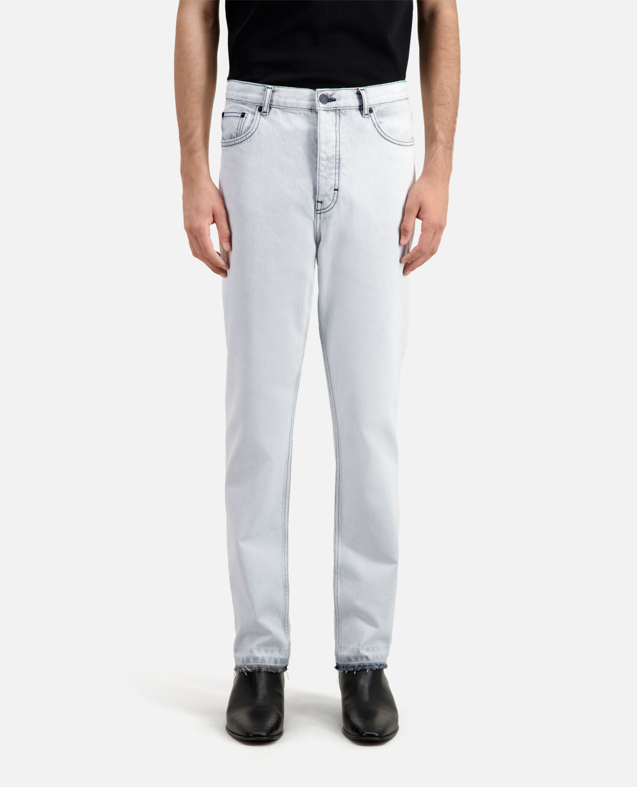 Straight bleached white jeans, WHITE BLEACH, hi-res image number null