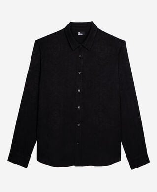 The Kooples MEN BLACK black jacquard shirt with skulls