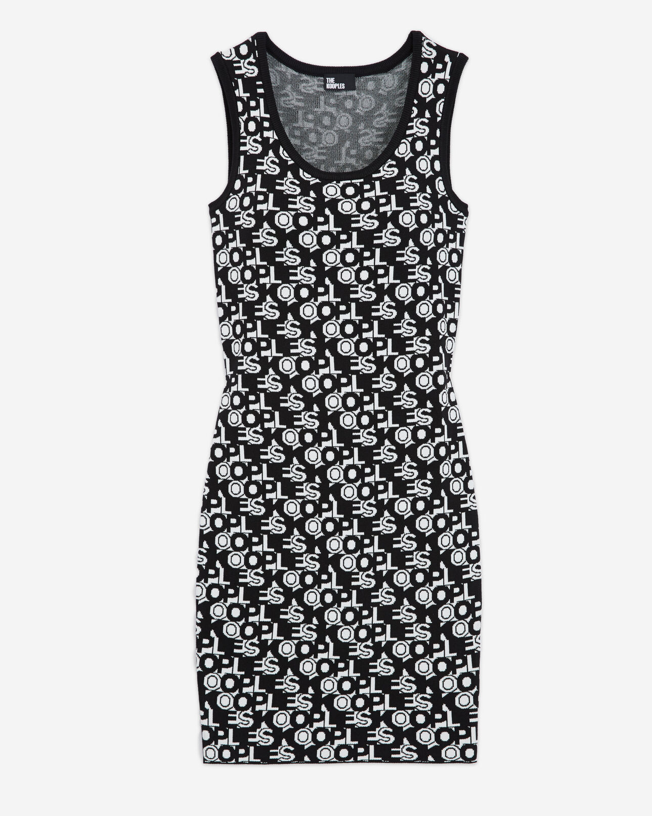 The Kooples DAMEN BLACK WHITE kurzes kleid mit the kooples logo