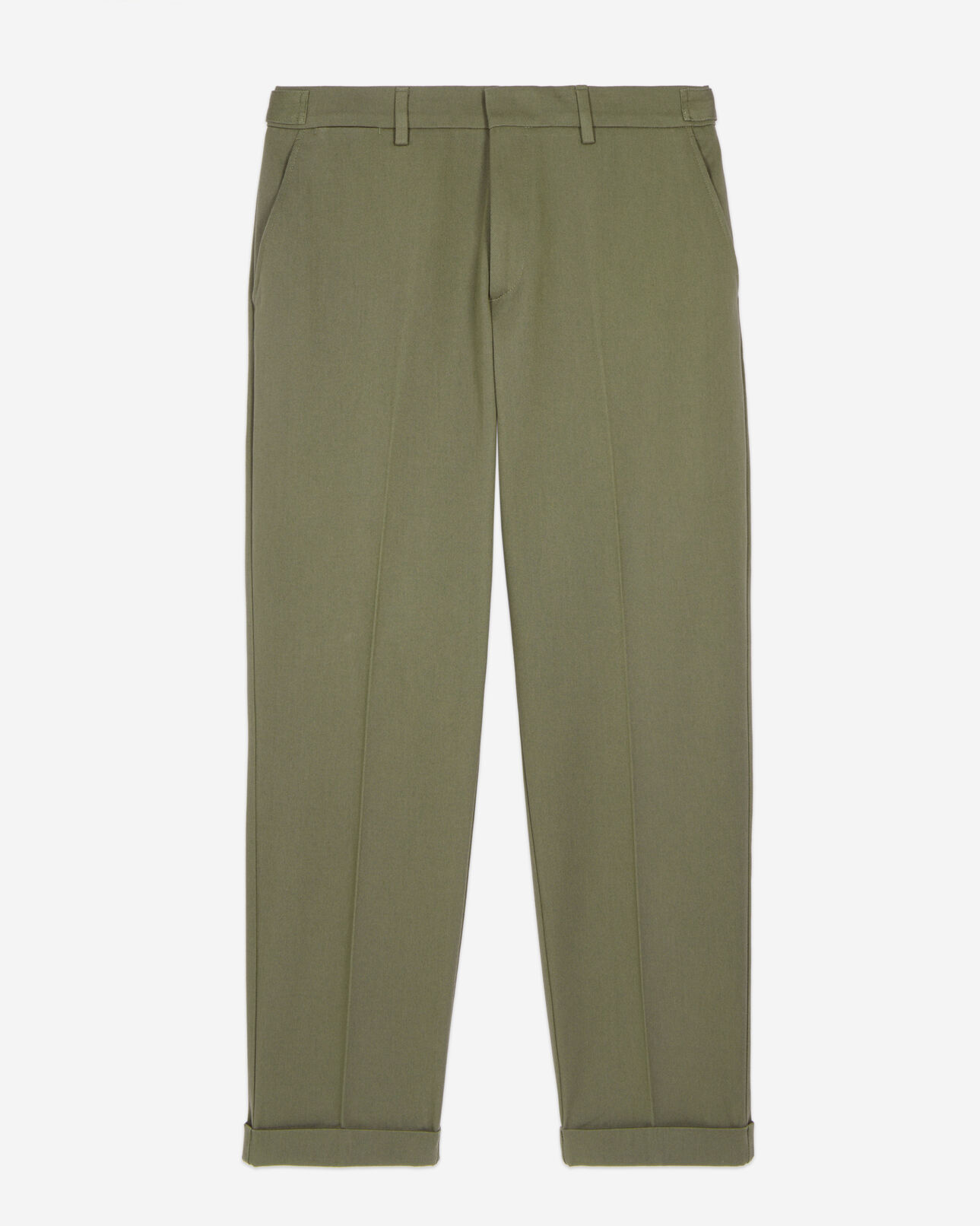 The Kooples MEN OLIVE NIGHT khaki cotton trousers