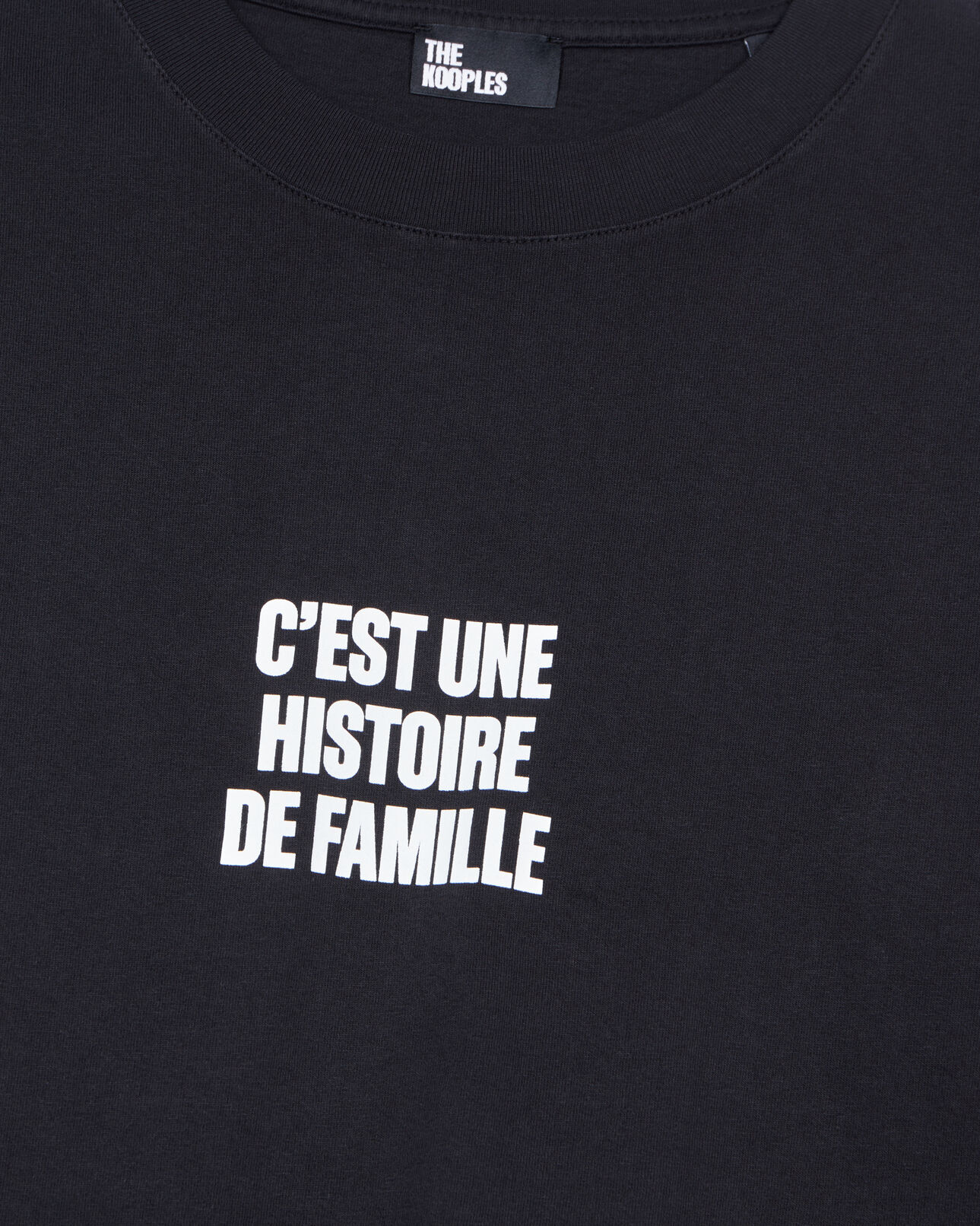 The Kooples MEN BLACK WASHED black histoire de famille serigraphy t-shirt