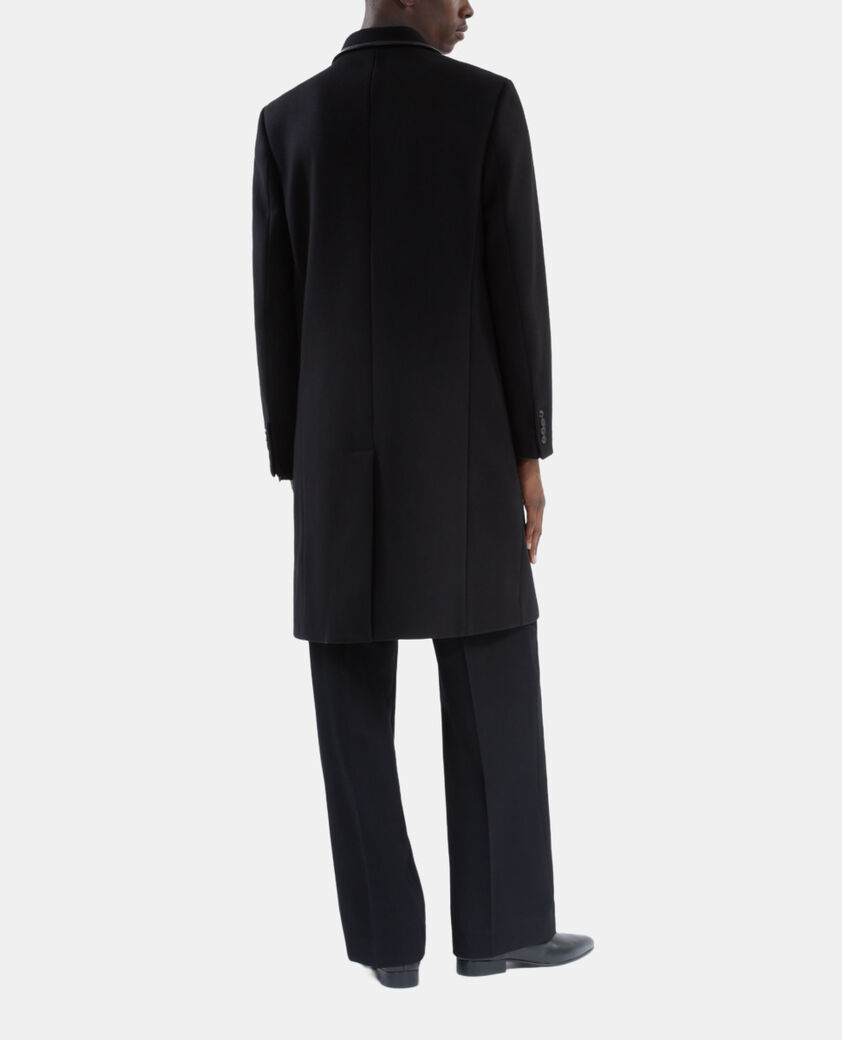 The Kooples HOMME BLACK manteau long en laine mélangée noire