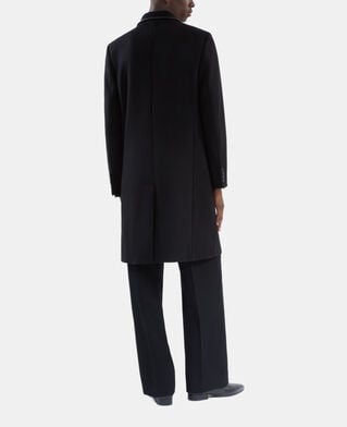 The Kooples HOMME BLACK manteau long en laine mélangée noire