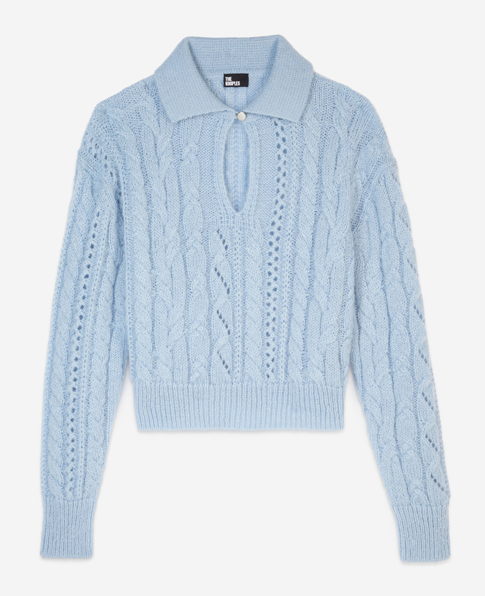The Kooples DAMEN BLUE himmelblauer pullover aus einer wollmischung