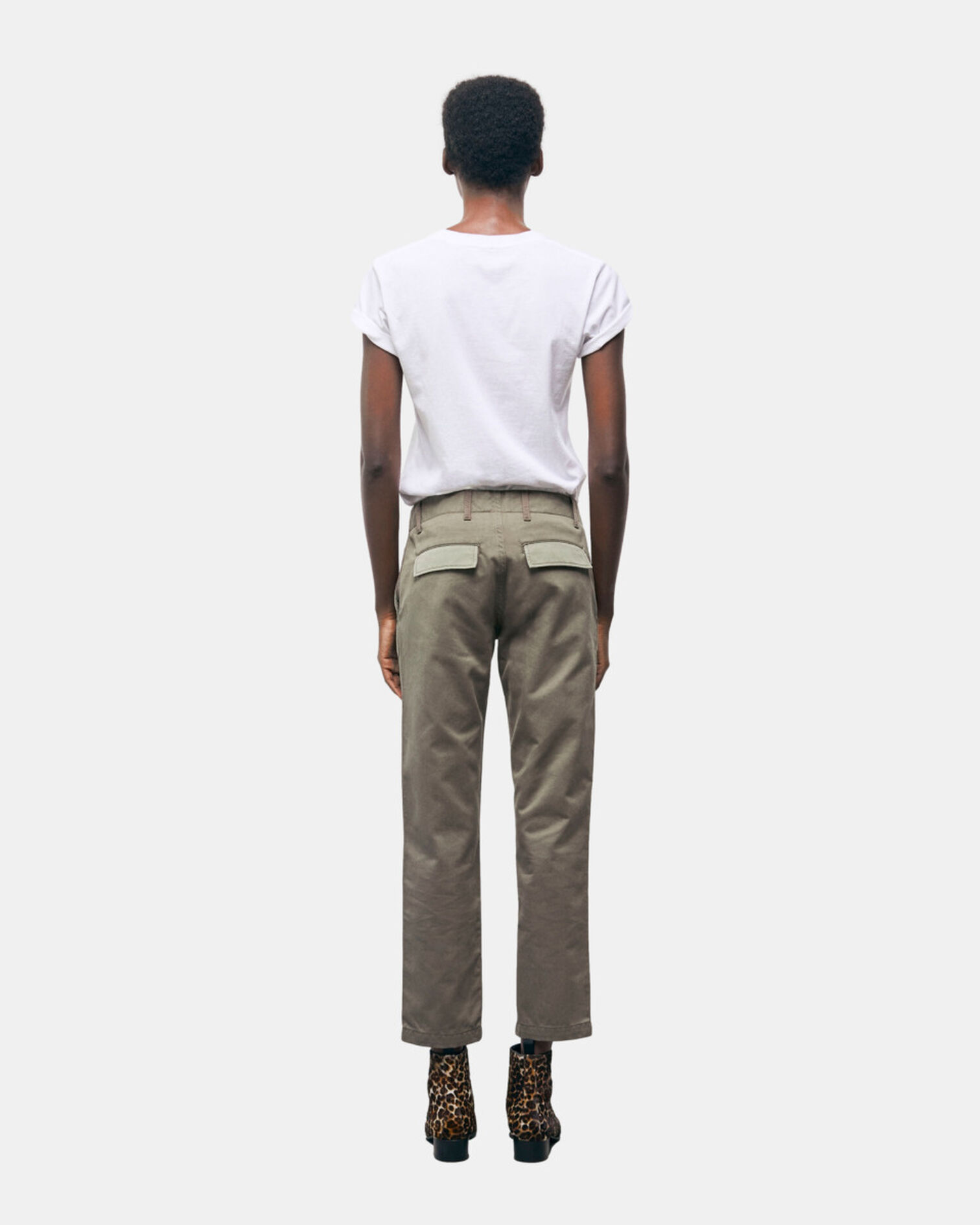 Pantalon droit patchwork kaki, OLIVE NIGHT, hi-res image number null