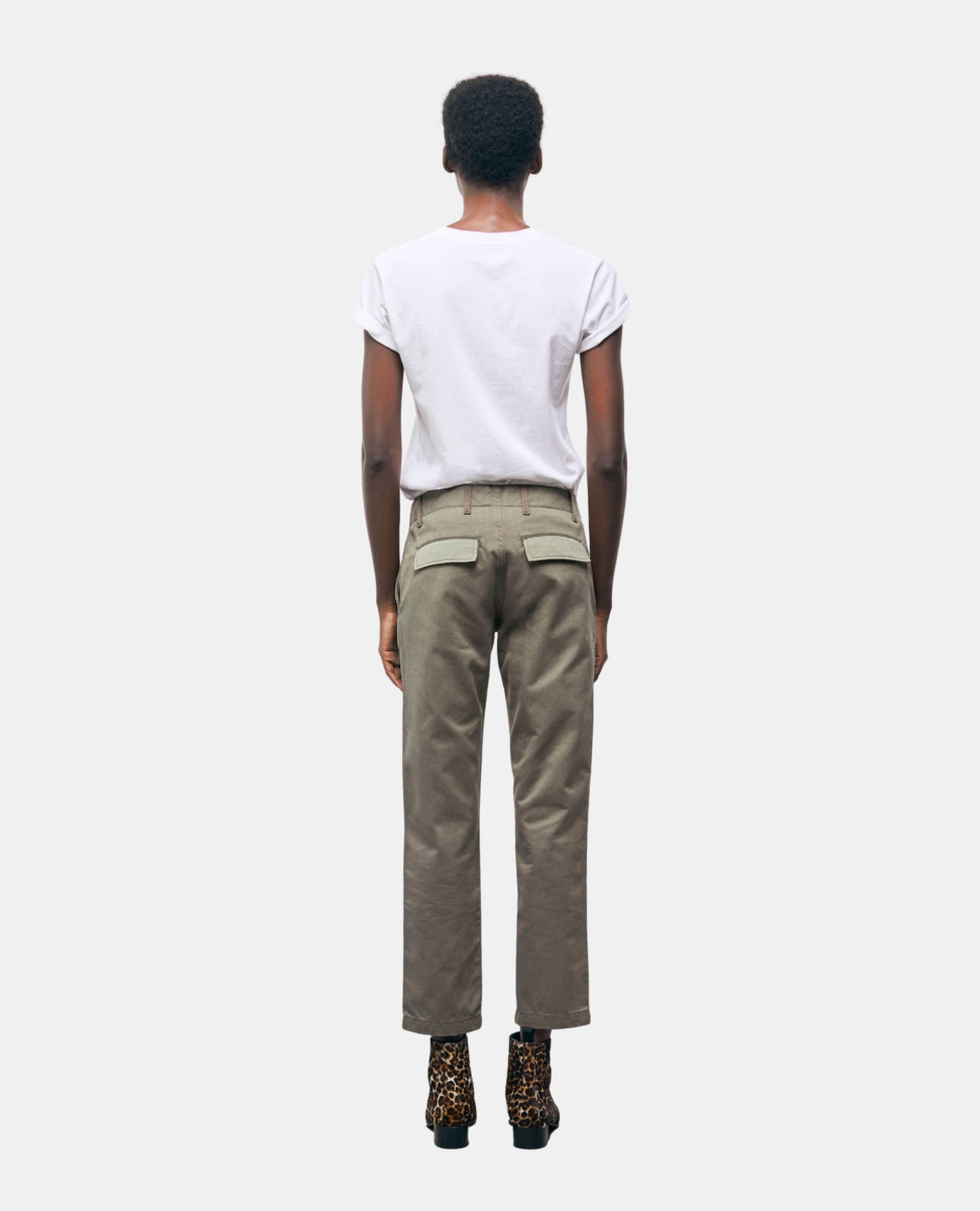 Pantalon droit patchwork kaki, OLIVE NIGHT, hi-res image number null