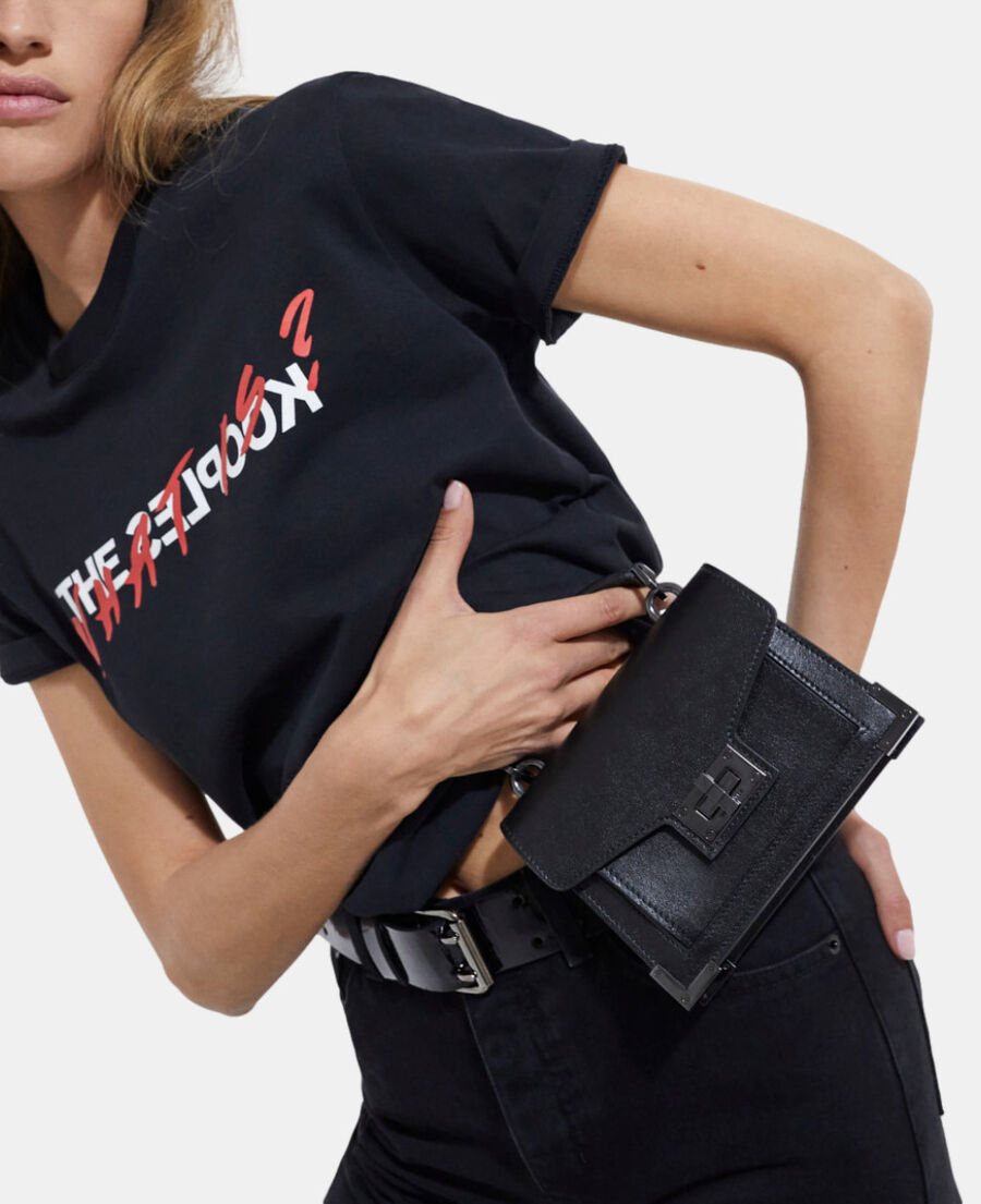 nano emily bag in black leather