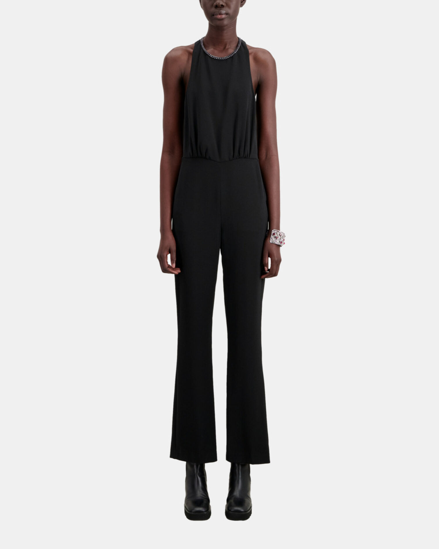 Schwarzer Overall aus Krepp, BLACK, hi-res image number null