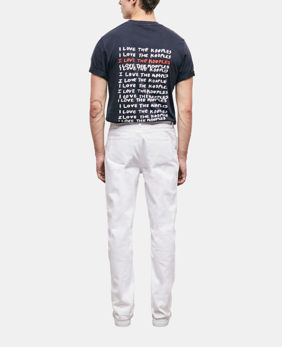 The Kooples HERREN WHITE wei&szlig;e jeans mit geradem bein