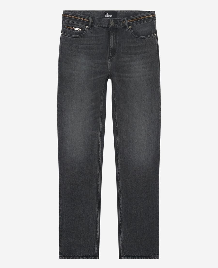 The Kooples HOMME BLACK WASHED jean slim noir délavé