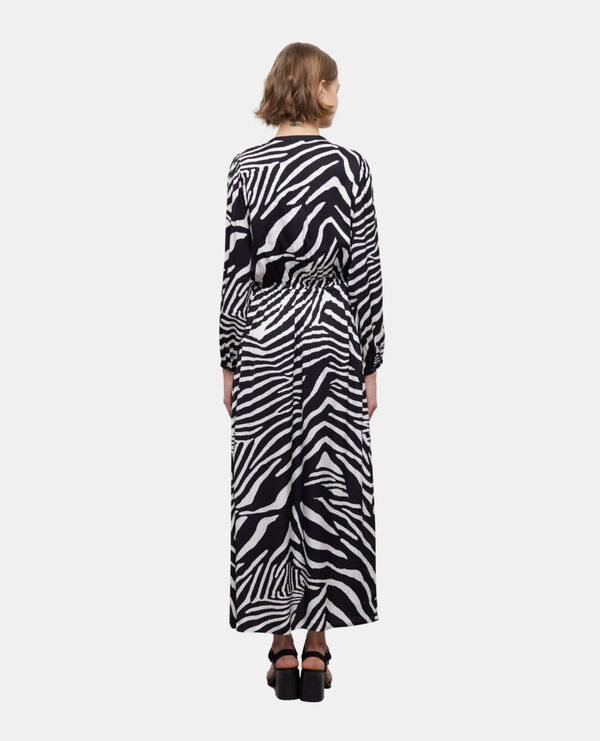 long black printed dress