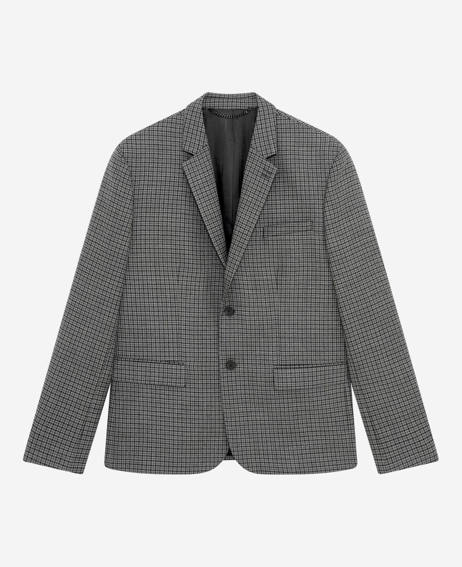 The Kooples HOMME GREY veste de costume en pied de poule noir et gris