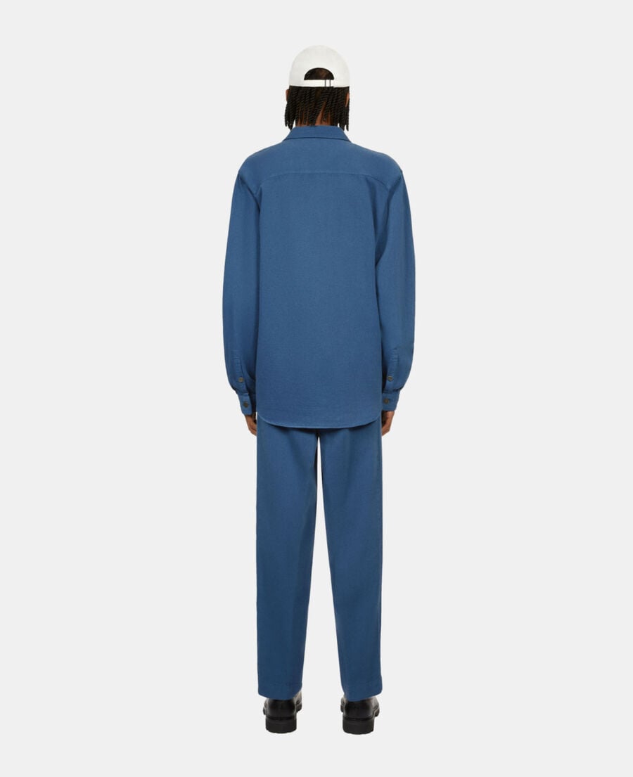 The Kooples HERREN MIDDLE NAVY blaues hemd aus leinen und baumwolle