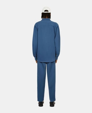 The Kooples HERREN MIDDLE NAVY blaues hemd aus leinen und baumwolle