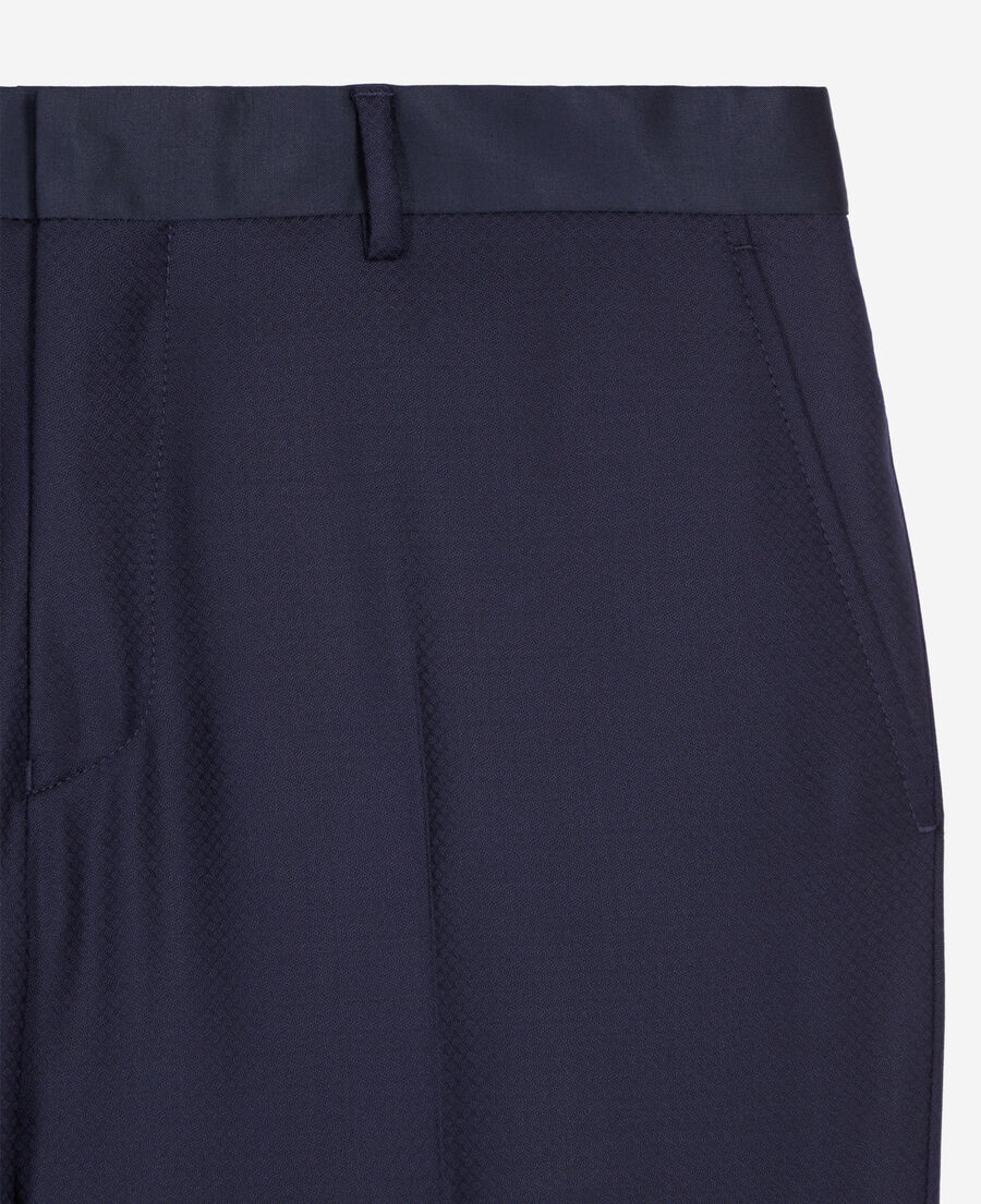 The Kooples H NAVY blue navy wool tuxedo fitted trousers