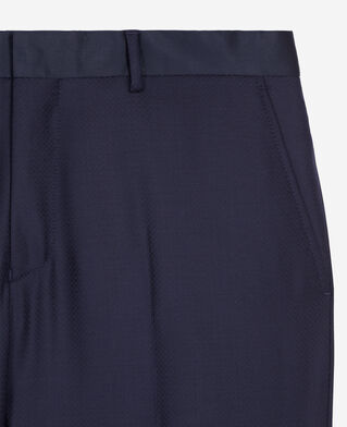 The Kooples H NAVY blue navy wool tuxedo fitted trousers