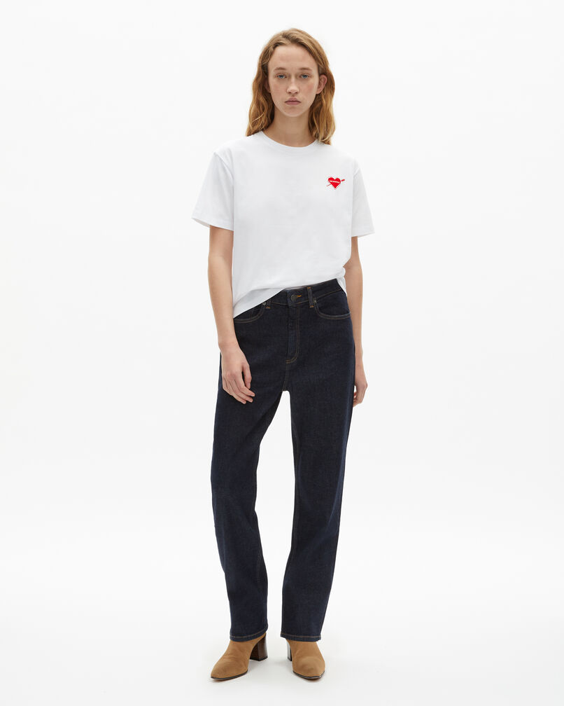 The Kooples FEMME WHITE t-shirt avec flocage cœur blanc