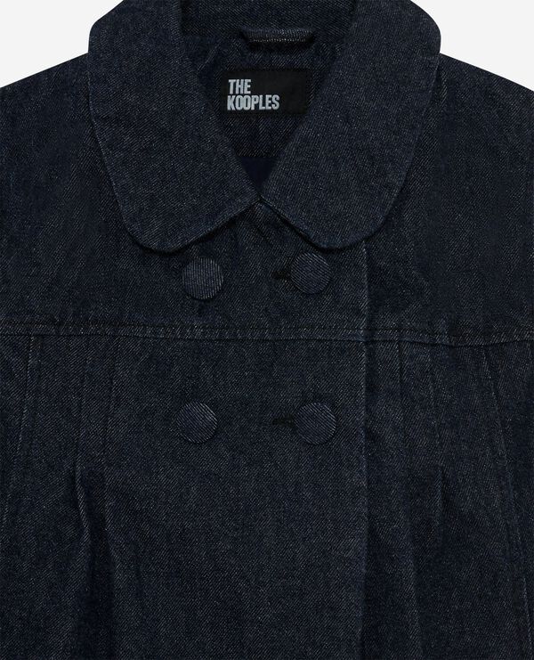 The Kooples FEMME BLUE ELECTRIC blouson manches courtes en denim bleu foncé