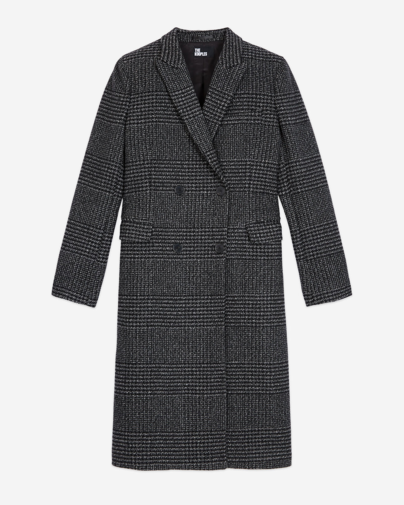 The Kooples WOMEN DARK GREY gray wool coat