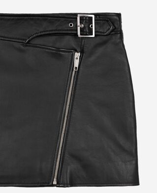 The Kooples F BLACK leather skirt with black zip
