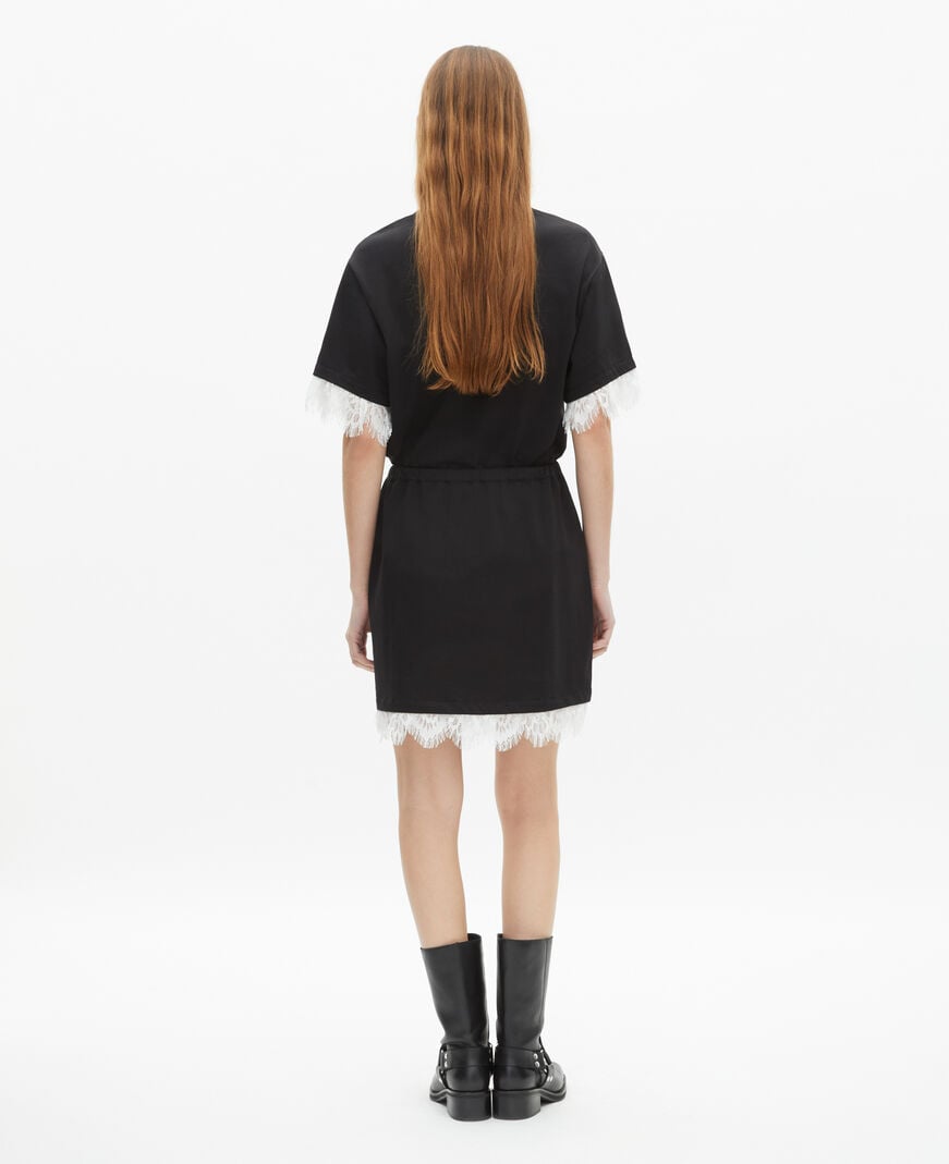 The Kooples DAMEN BLACK kurzer rock mit schwarzer spitze