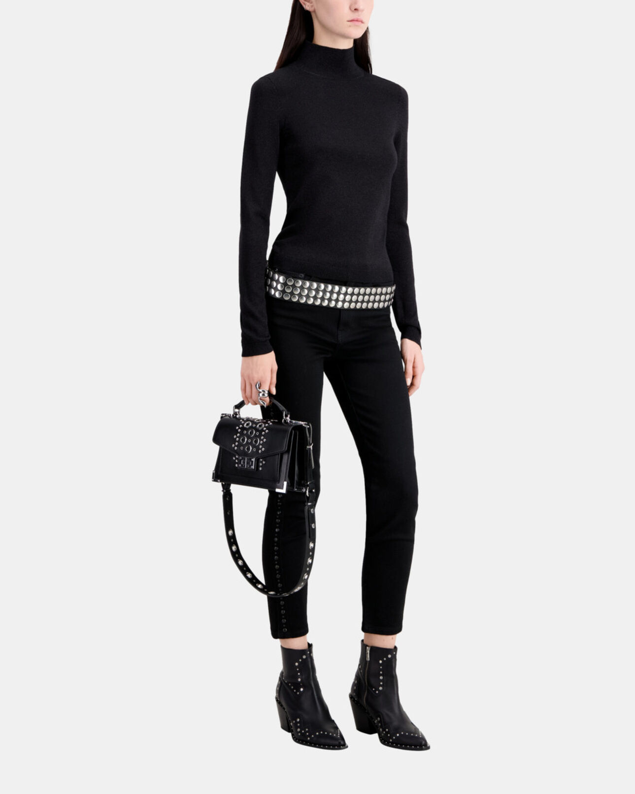 The Kooples WOMEN BLACK black glitter effect sweater