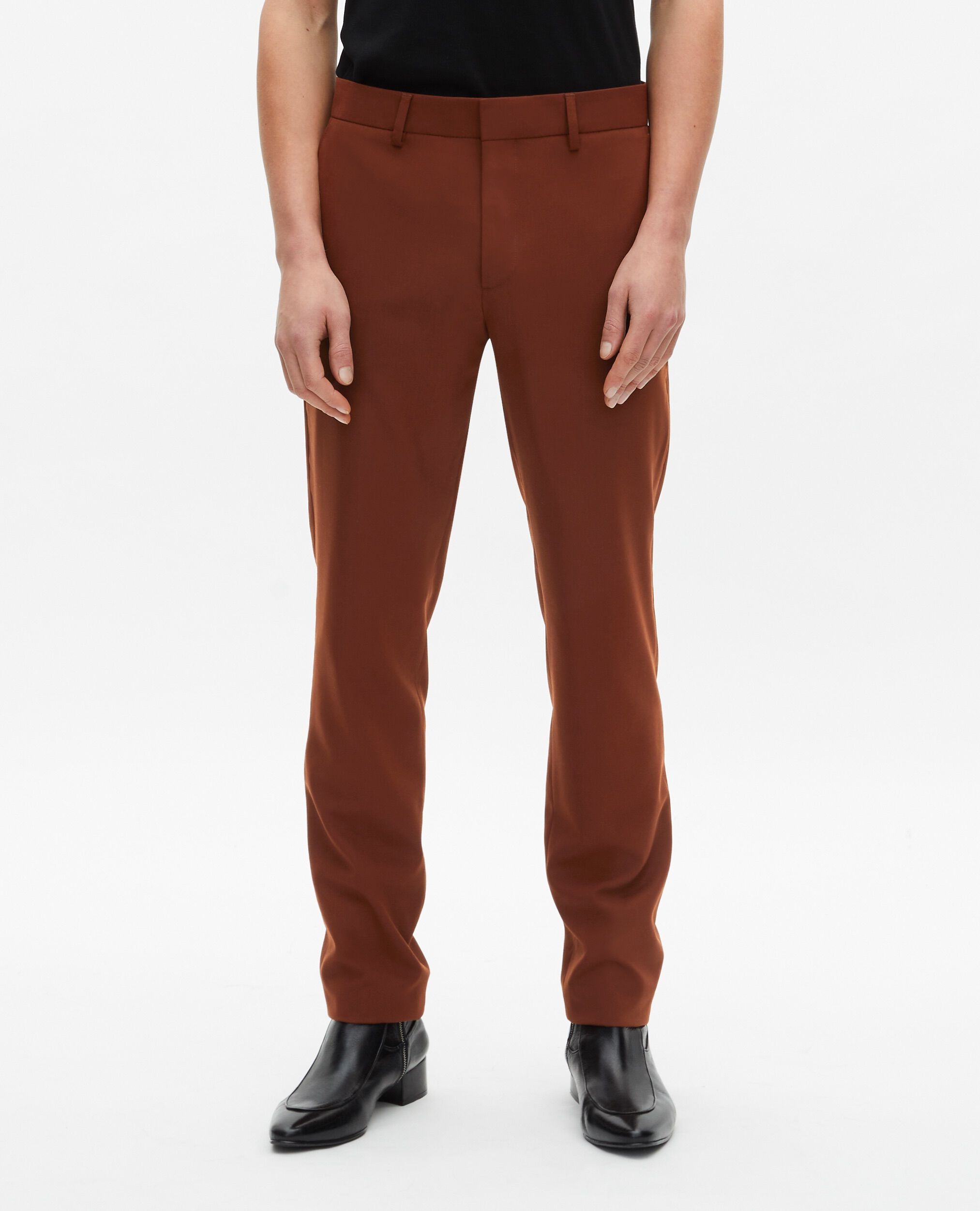 Brown suit pants, ROUILLE, hi-res image number null