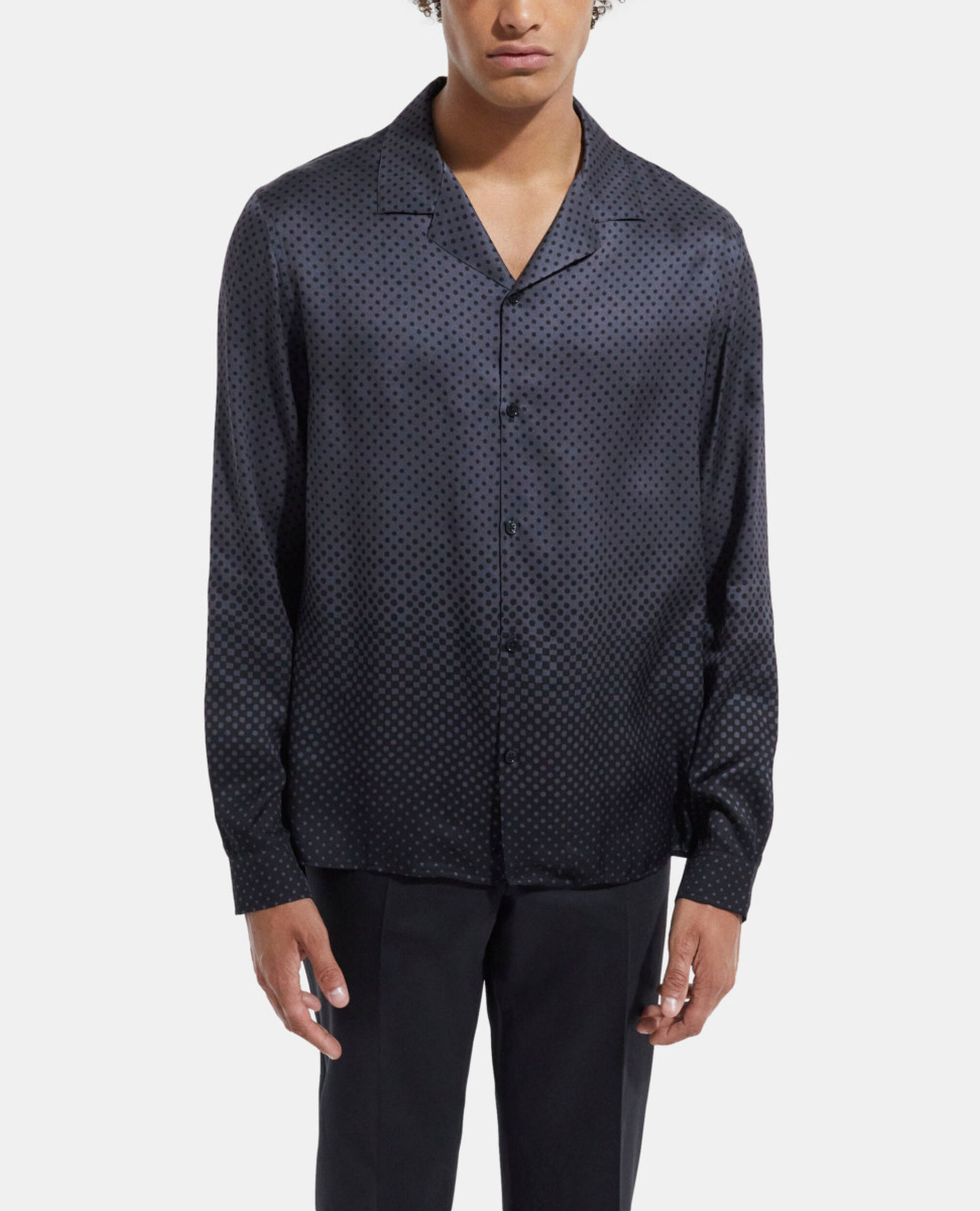 Chemise col hawaïen imprimée, GREY, hi-res image number null