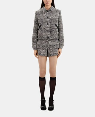 The Kooples WOMEN BLACK WHITE black and white tweed jacket